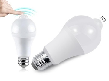 Żarówka LED z Czujką Czujnikiem Ruchu Zmierzchu 6W 4000K Biały Neutralny