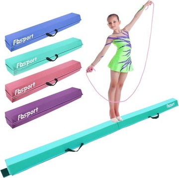 FBSPORT Równoważnia Gimnastyczna składana 2 części 240 cm kolor turkus