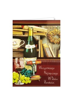 Kartki urodzinowe z winem dla kolegi taty PB28