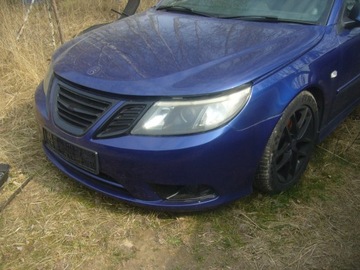 NÁRAZNÍK PŘEDNÍ MŘÍŽKA SAAB 93 9-3 ČERNÁ 170 KOMPLETNÍ 2007-2011 FACELIFT