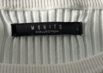 Biała bluzka sweterek bufiaste rękawy Mohito 40/L