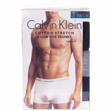 Męskie bokserki bawełniane CALVIN KLEIN 3P czarne, granatowe, szare L