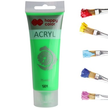 Happy Color FARBA AKRYLOWA 75 ml Zielony Fluo 501
