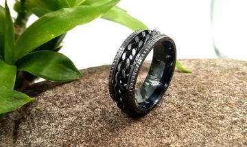 Кольцо с печаткой, обручальное кольцо, нержавеющая сталь, цепочка