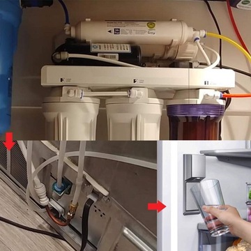 КОМПЛЕКТ ШЛАНГОВ ДЛЯ ПОДКЛЮЧЕНИЯ 1/4 ВПУСКНОЙ ТРУБЫ ВОДЫ К ВОДЯНОМУ ФИЛЬТРУ ХОЛОДИЛЬНИКА