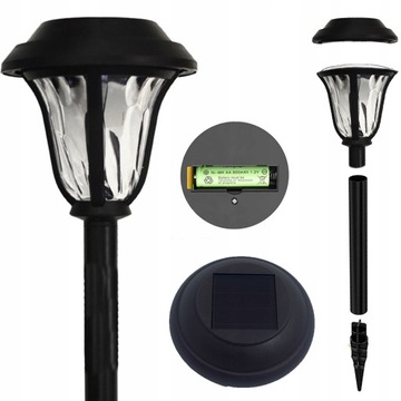 LAMPA OGRODOWA SOLARNA LED Wbijana ZIMNE ŚWIATŁO