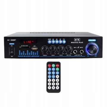 Wzmacniacz audio Bluetooth z pilotem do domowych