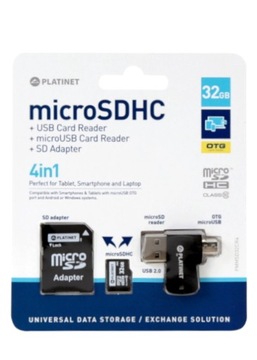 4-в-1 microSD 32 ГБ + КАРТРИДЕР + OTG + АДАПТЕР