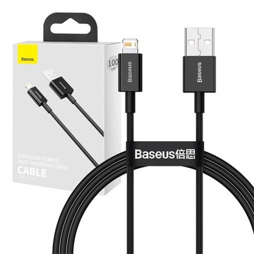 Kabel 1m do iPhone 14 13 12 PRO X XR 8 7 USB-LIGHTNING Przewód BASEUS 2,4A