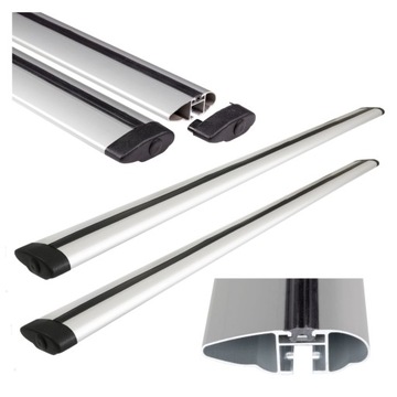 Belki bagażnika bazowego dachowego ALUMINIOWE 107cm 2szt aerodynamiczne