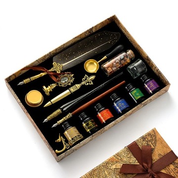 European Mechanical Punk Style Quill Fountain Pen Dipping Fountain Feather