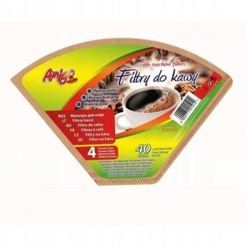 KOMPLET 40 FILTR nr 4 PAPIEROWE TRÓJKĄTNE do PARZENIA FILTROWANIA na LEJEK