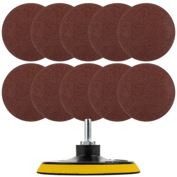 Dysk Szlifierski na Rzep + 10x Papier Krążek Ścierny 150mm P40 P60 P80 MIX