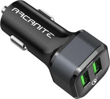 Розетка Arcanite БЫСТРОЕ АВТОМОБИЛЬНОЕ ЗАРЯДНОЕ УСТРОЙСТВО 2x USB, широкая совместимость