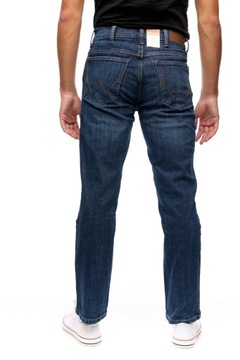WRANGLER spodnie REGULAR blue DARK STONE jeans STRAIGHT _ W36 L34
