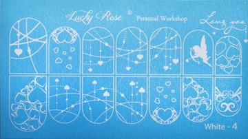 NAKLEJKI NA PAZNOKCIE LUCKY ROSE SERIA WHITE- 4