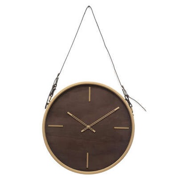 ZEGAR pasek CYRA ŚCIENNY LOFT 39 cm brąz