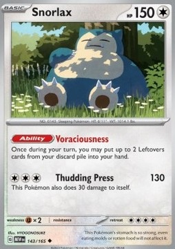 Karta Pokemon Snorlax (MEW 143) 143/165