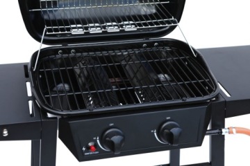 Газовый гриль Landmann 2.0 мобильный эмалированный с дополнительной решеткой + столовые приборы