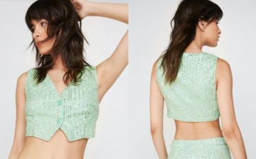 NASTY GAL KRÓTKA KAMIZELKA Z CEKINAMI 46 8BH