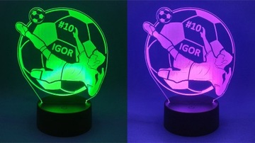 3D СВЕТОДИОДНЫЙ НОЧНИК ФУТБОЛИСТА С ИМЯ НОМЕРОМ ПОДАРОК ​​ДЛЯ ФУТБОЛЬНОГО ФАНАТЕЛЯ