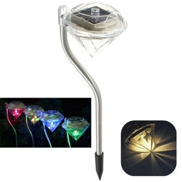 4x SOLAR DIAMOND LED COLD + садовая лампа RGB