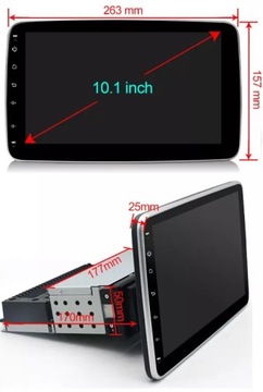 АВТОМОБИЛЬНЫЙ РАДИО 1 DIN 10,1 ДЮЙМОВ ПОВОРОТНЫЙ АНДРОИД