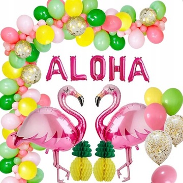 Balon Flamingo, Hawajskie Dekoracje Party