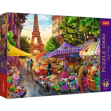 Puzzle Premium Plus Quality 1000 el. Tea Time: Targ kwiatowy, Paryż 10799