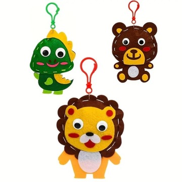 Zwierzęta filcowy zestaw do szycia DIY zawieszki 8 elementów Na prezent