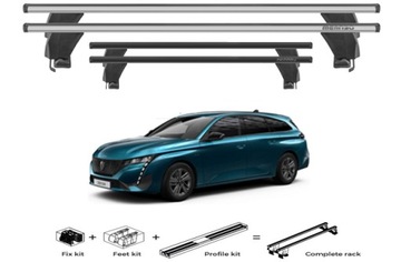 Bagażnik dachowy aluminiowy PEUGEOT 308 SW kombi model produkowany od 2021>