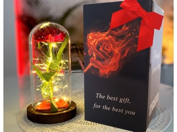 ВЕЧНАЯ РОЗА В СТЕКЛЕ КРАСНАЯ ПОДАРОЧНАЯ СВЕТЯЩАЯСЯ СВЕТОДИОДНАЯ НА СЛУЧАЙ ДЛЯ ЖЕНЩИН
