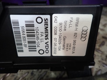 AUDI A2 99- ZVEDÁK OKNO PŘEDNÍ LEVÝ 8Z1959801A 9700-104329-104 EVROPA EU
