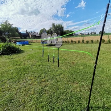 ZESTAW DO GRY W BADMINTON BABINGTON KOMPLET 4 RAKIETY SIATKA LOTKI TORBA
