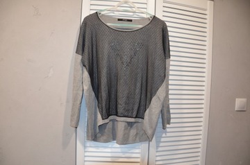 GUESS sweter z koronką r. M szarości