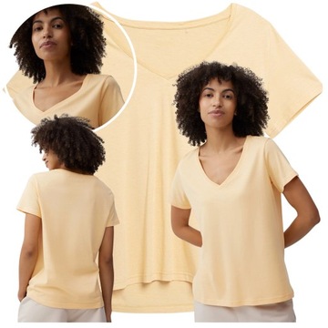 koszulka t-shirt damski regular serek dekolt v 4f