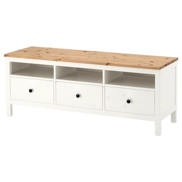 HEMNES szafka pod TV biały/jasnybrąz IKEA