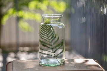 Высокая стеклянная ваза-кувшин для цветов в стеклянной бутылке лес W-332B В:35см Г:19см