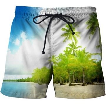 SPODENKI PLAŻOWE SZYBKO SCHNĄCE 3D HAWAJ6XLKIE W