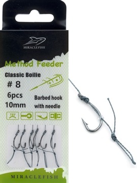 PRZYPONY HAKI TEFLONOWE METHOD FEEDER Z WŁOSEM R8