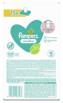 Влажные салфетки Pampers Sensitive 15 х 80 шт.