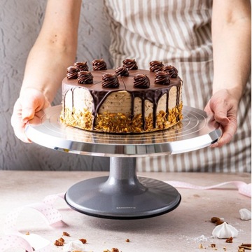 ВРАЩАЮЩАЯСЯ ТАРЕЛКА ДЛЯ ТОРТА И ТОРТА, МЕТАЛЛ, МНОГОФУНКЦИОНАЛЬНАЯ, 31см, ВРАЩЕНИЕ НА 360 ГРАДУСОВ