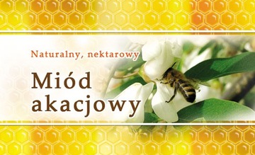 Mini etykiety na miód akacjowy 100szt - wzór EM12