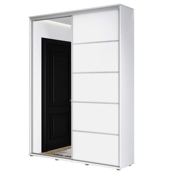 Szafa przesuwna ZUZA ALU 150x242x45 wysoka, biała