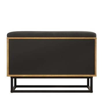 SZAFKA SCHOWEK NA BUTY Z SIEDZISKIEM LOFT RETRO DĄB CZARNY MAT SC002
