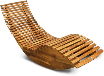Leżak z drewna akacjowego ogrodowy spa 150 cm