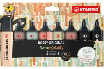 Zakreślacz STABILO BOSS nature colors etui 8 sztuk