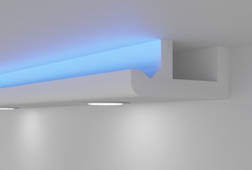 gzyms halogenowy, sztukateria, sufit podwieszany