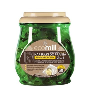 Kapsułki do prania ECOMILL Rumianek Polny Uniwersalne 2w1 50 szt