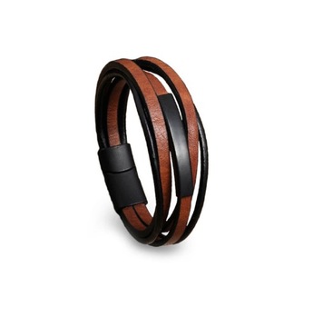 КОЖАНЫЙ БРАСЛЕТ МУЖСКОЙ, НЕРЖАВЕЮЩАЯ СТАЛЬ